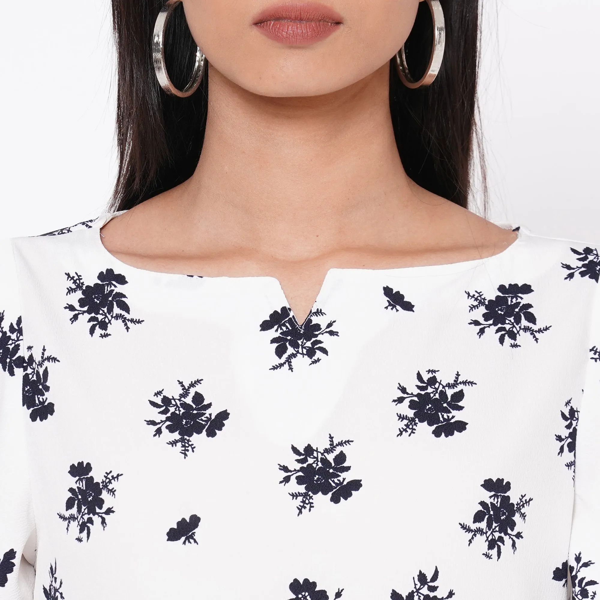 109F White Printed Top