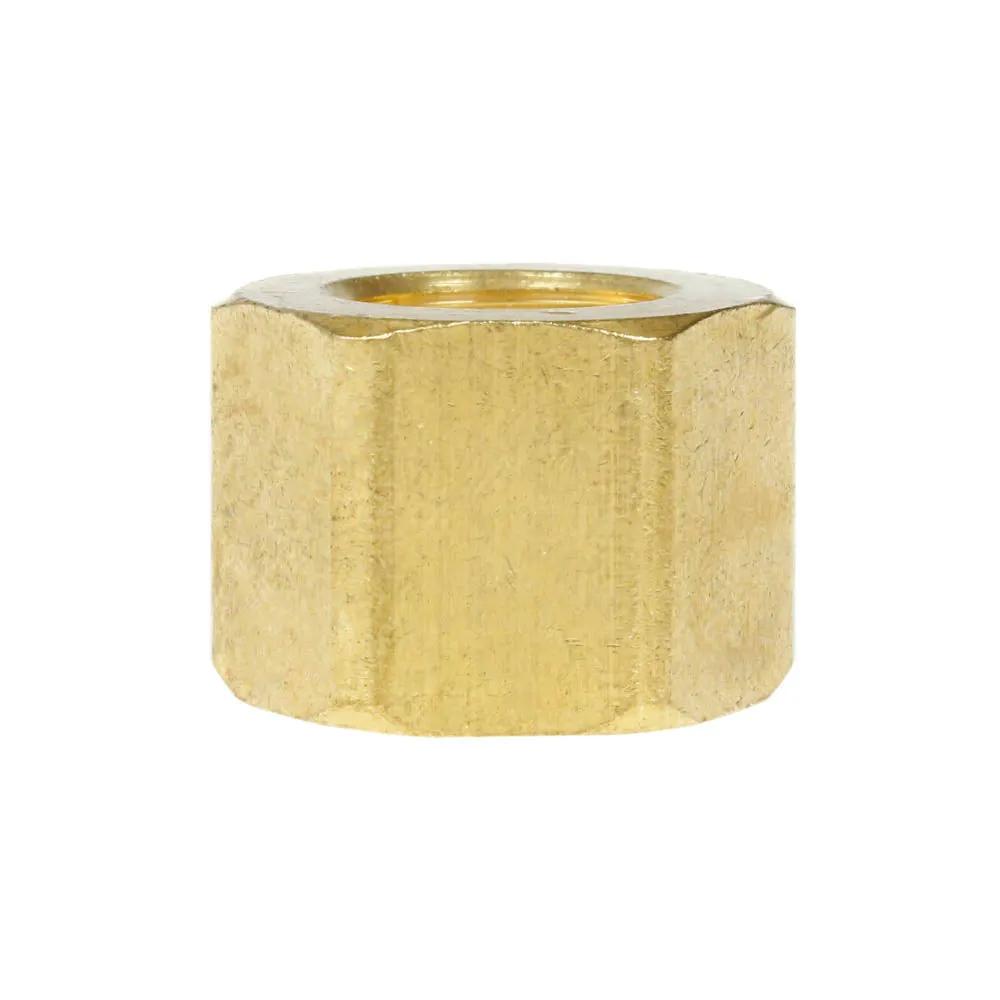 1/2" Compression Nut Hex Shape 11/16"-20 Thread Size Solid Brass Fitting New