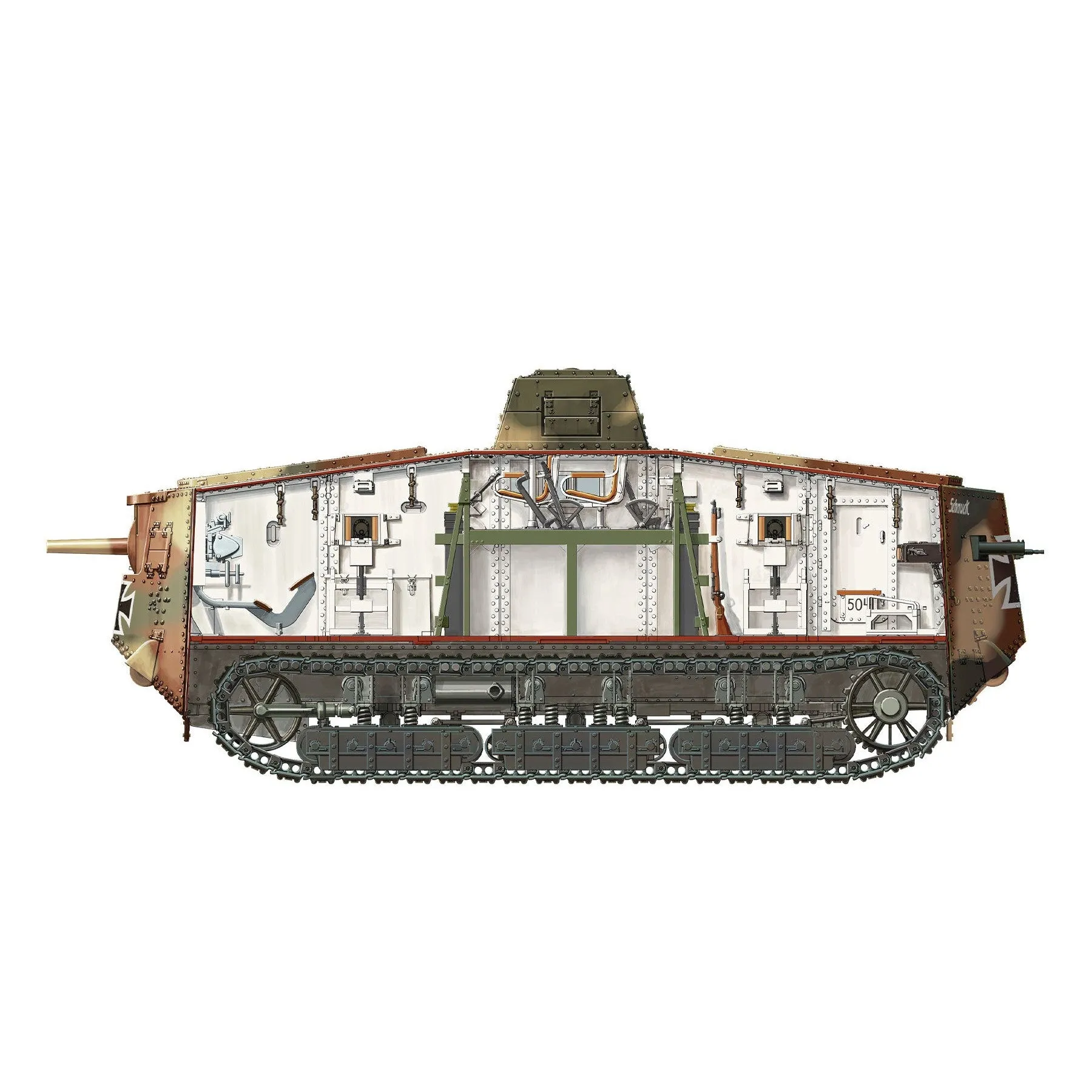 1/35 German A7V Tank(Krupp) Plastic Model Kit