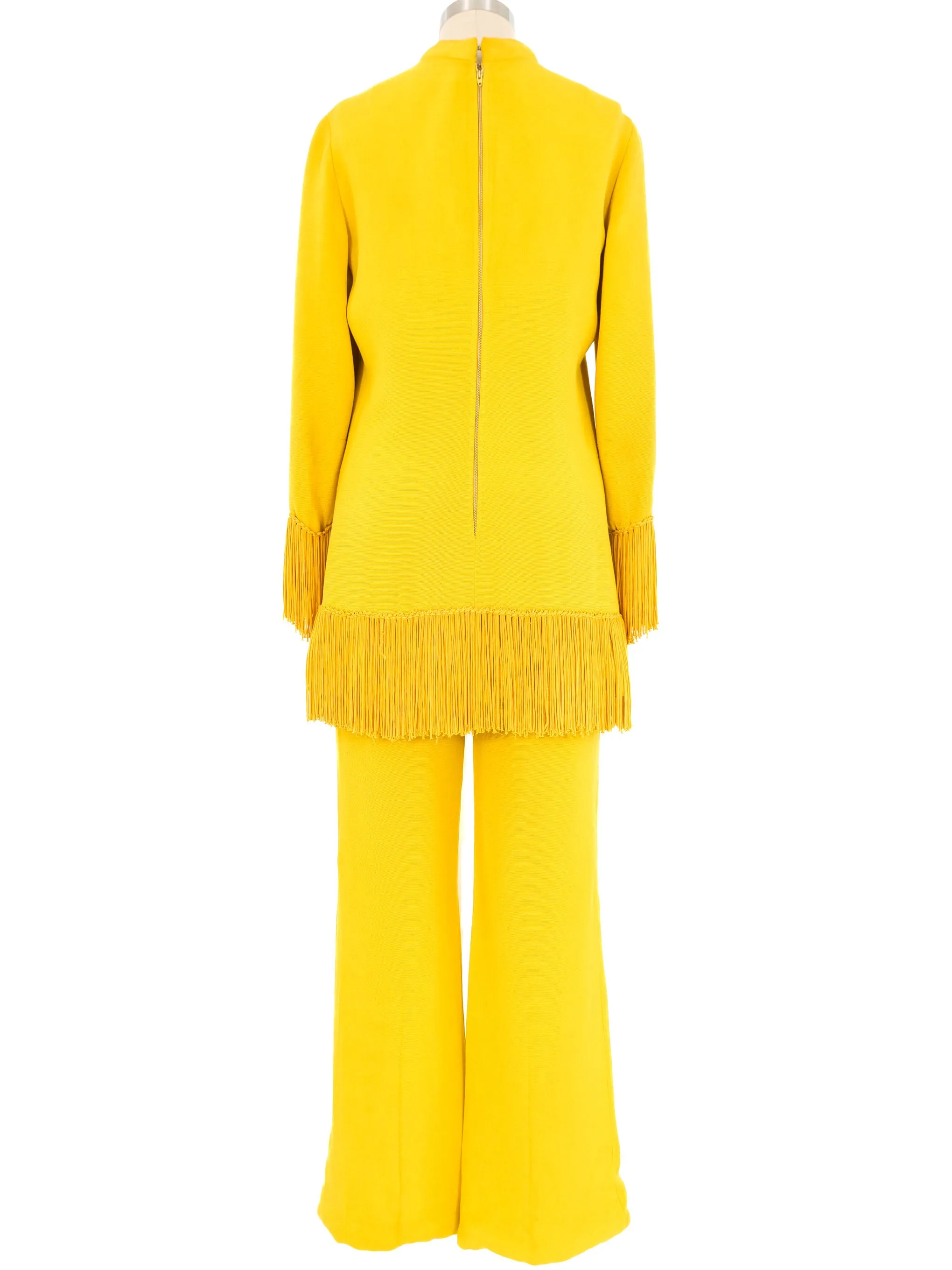1960s Yellow Fringed Tunic Ensemble