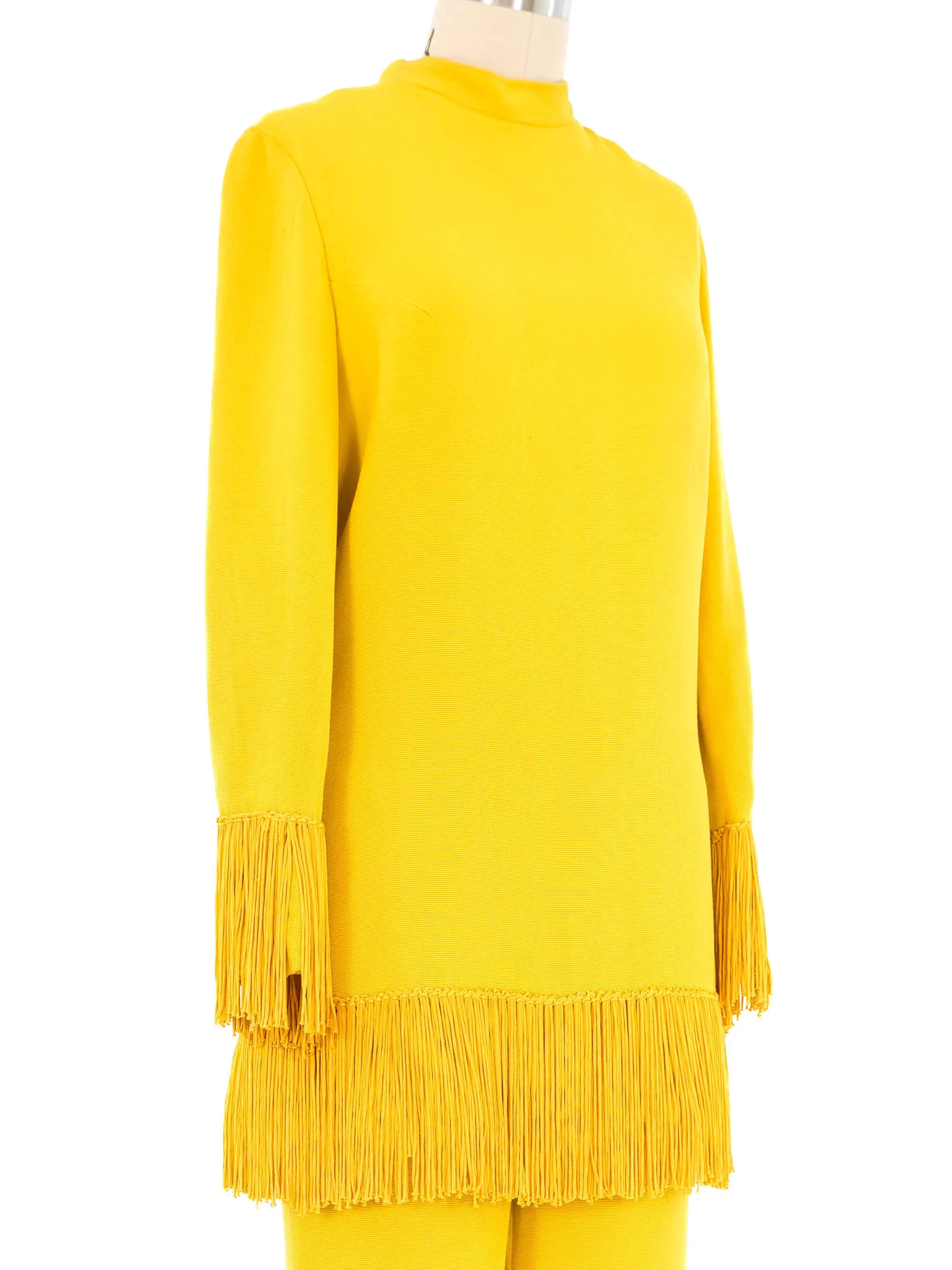 1960s Yellow Fringed Tunic Ensemble