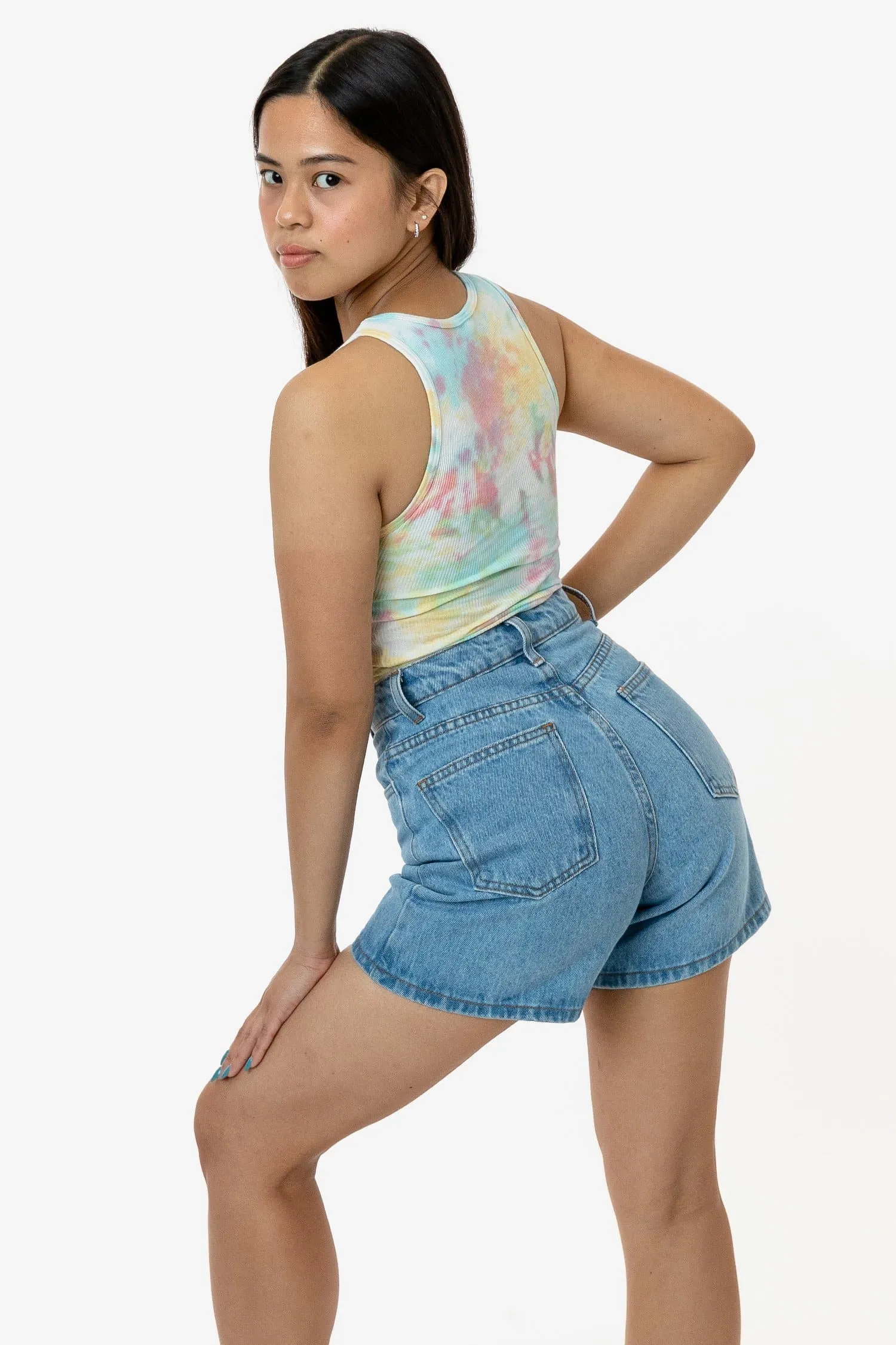 21308TD - Tie Dye 2x1 Crop Tank