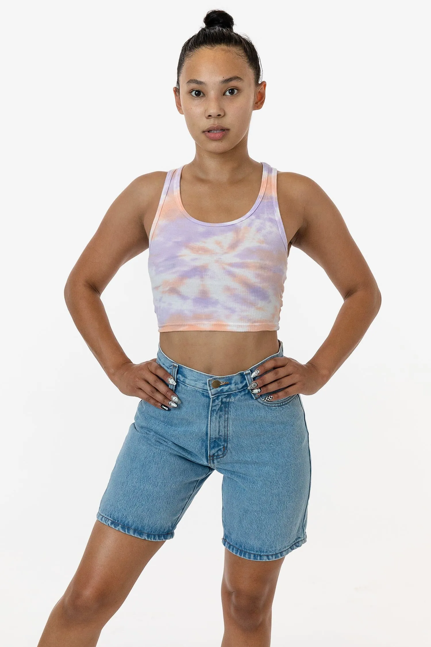 21308TD - Tie Dye 2x1 Crop Tank
