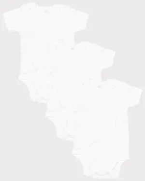 3 Pack White Organic Cotton Short Sleeve Bodysuits