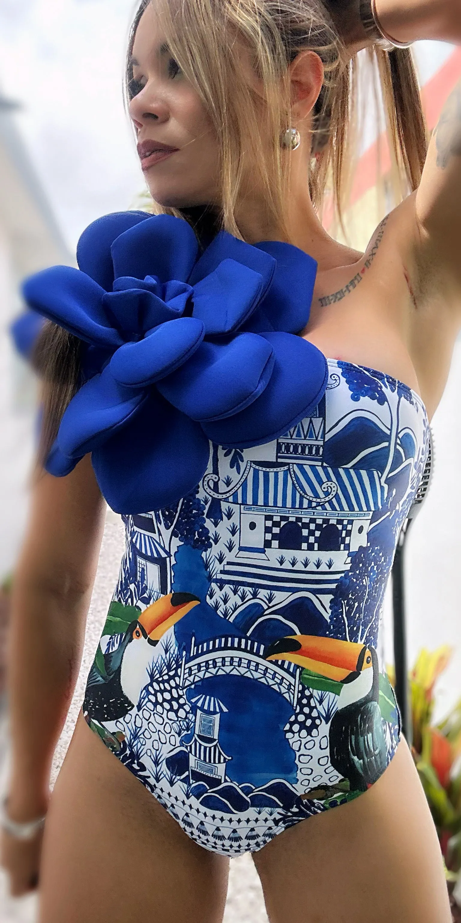 3D Flower Detail Bodysuit