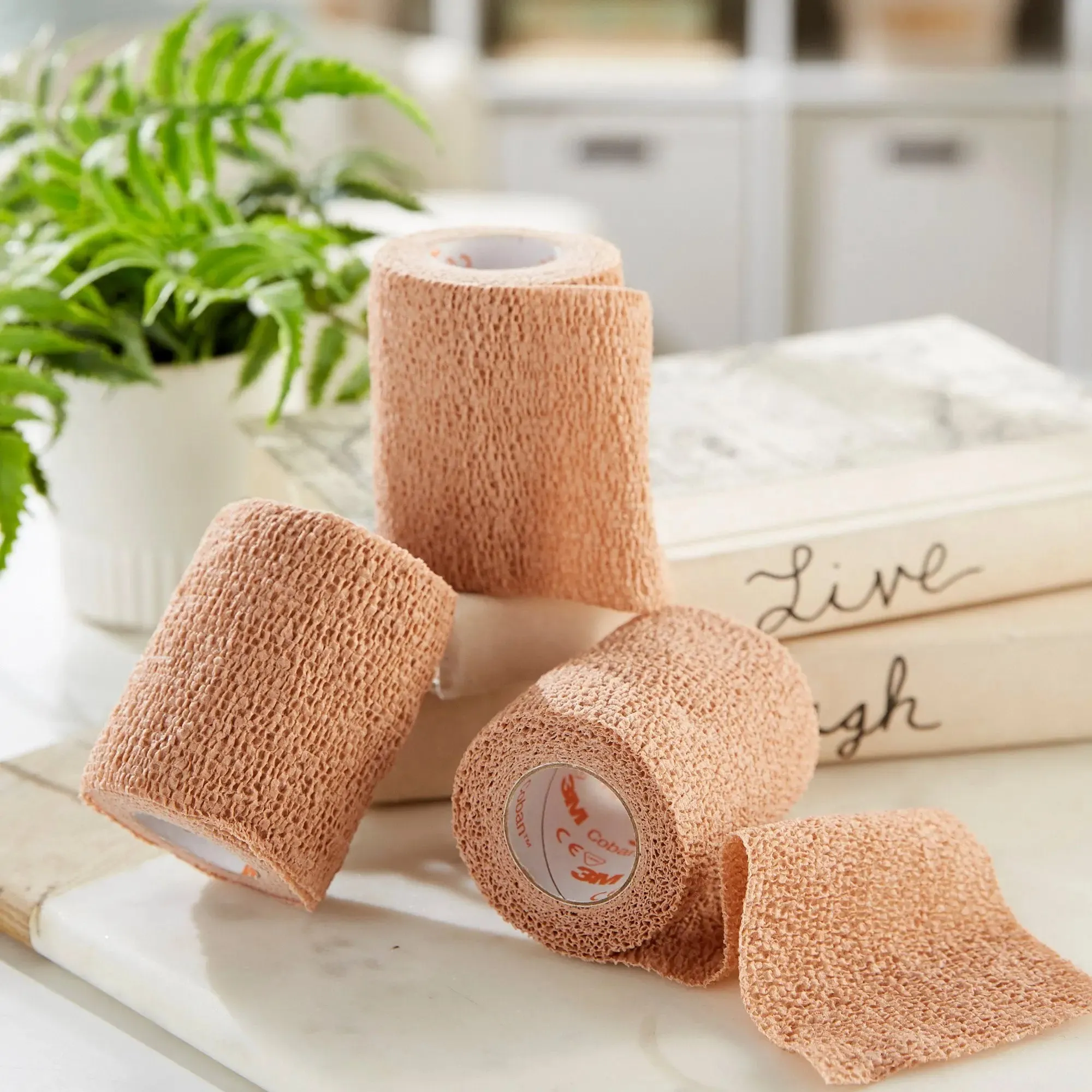 3M™ Coban™ Self-adherent Closure Cohesive Bandage, 3 Inch x 5 Yard, Tan