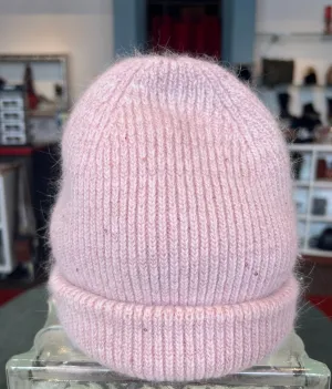 Angora Sequin Beanie in Pink