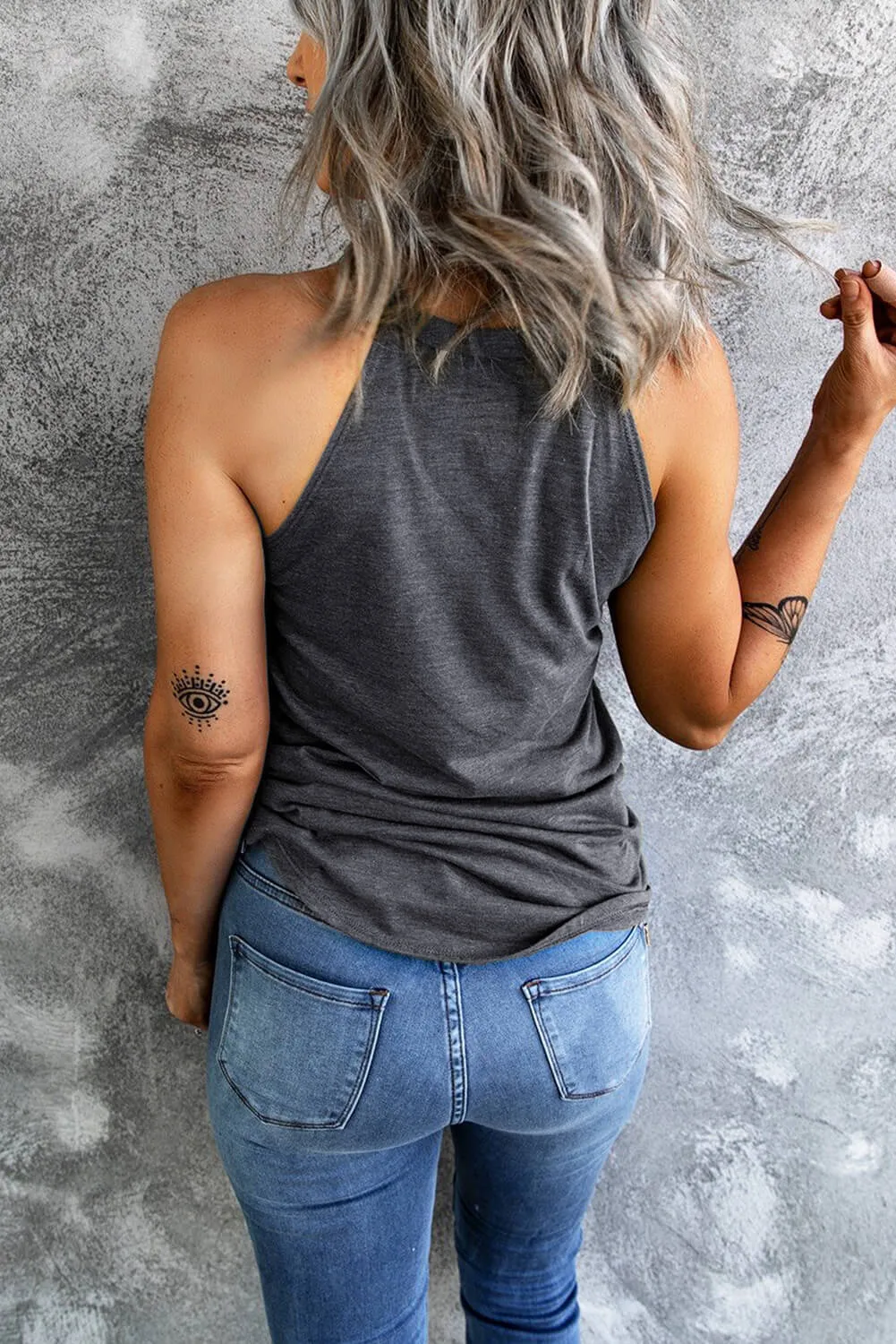 *App Exclusive* Curved Hem Grecian Tank Top