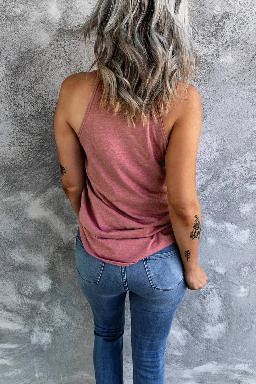 *App Exclusive* Curved Hem Grecian Tank Top