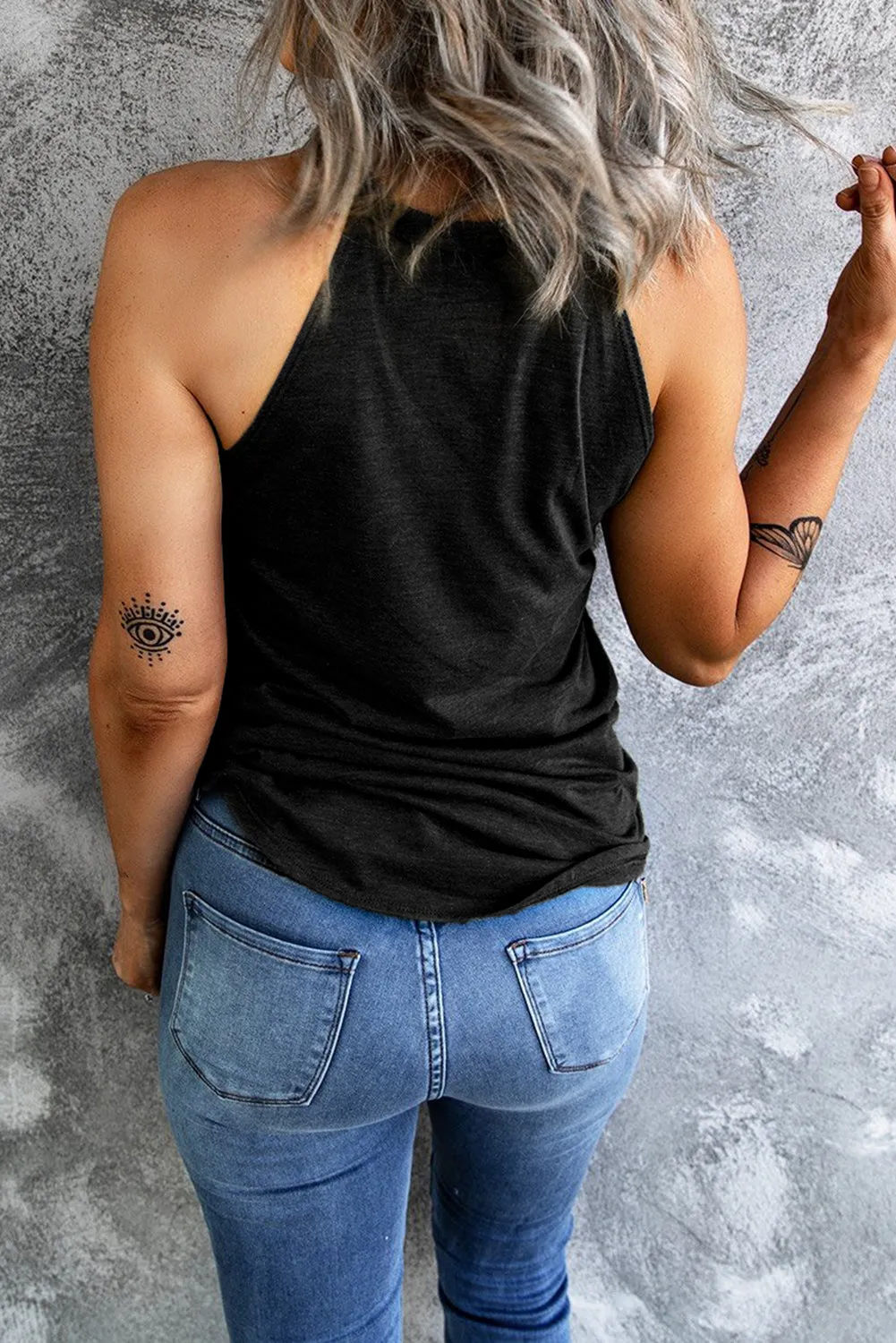 *App Exclusive* Curved Hem Grecian Tank Top