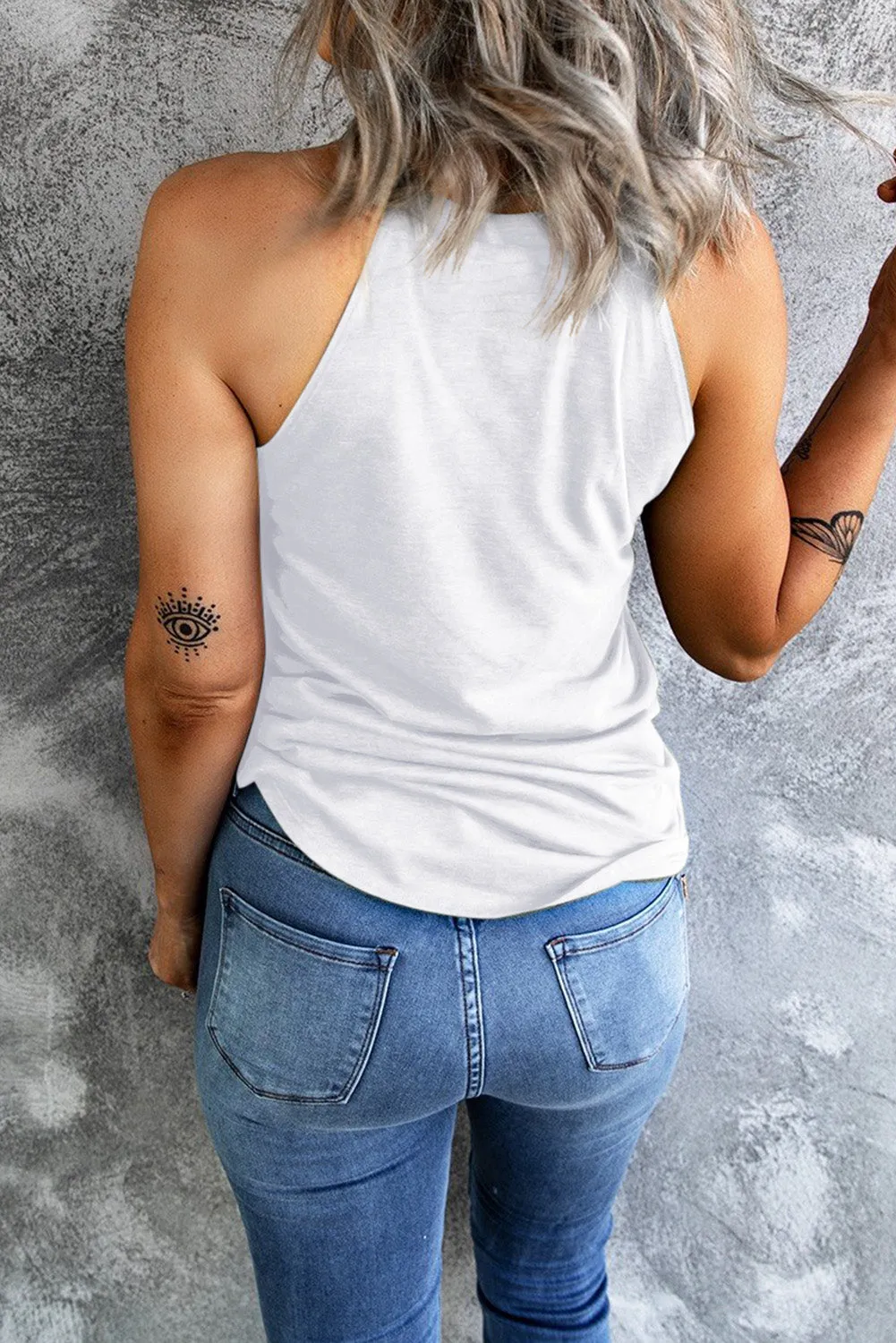 *App Exclusive* Curved Hem Grecian Tank Top