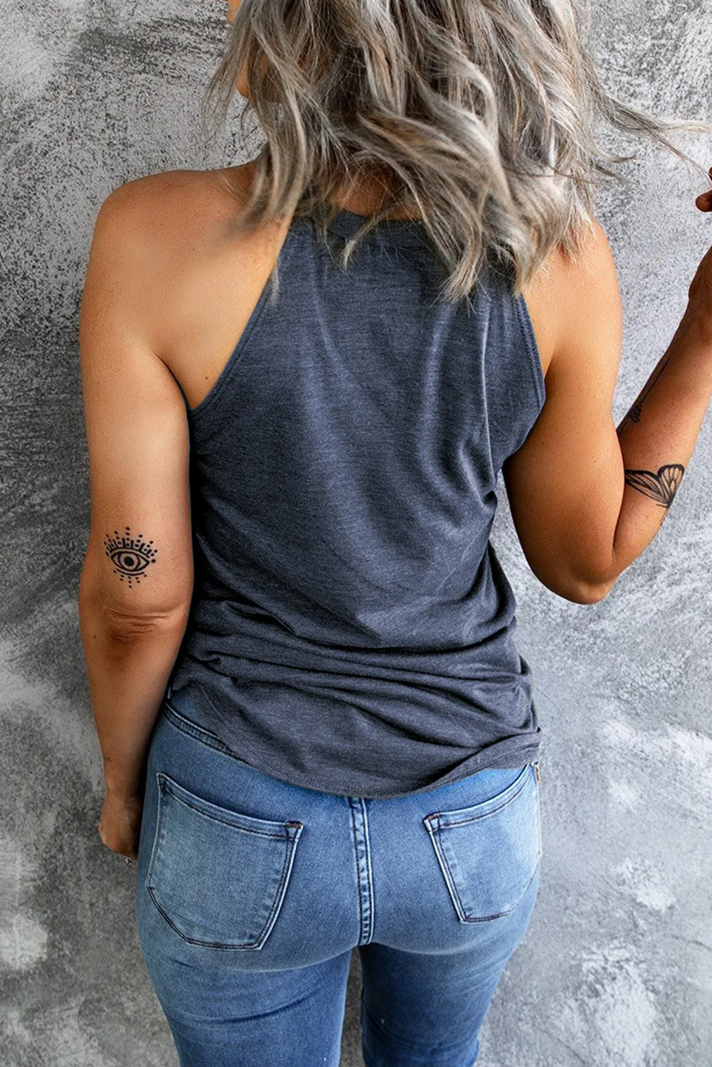 *App Exclusive* Curved Hem Grecian Tank Top