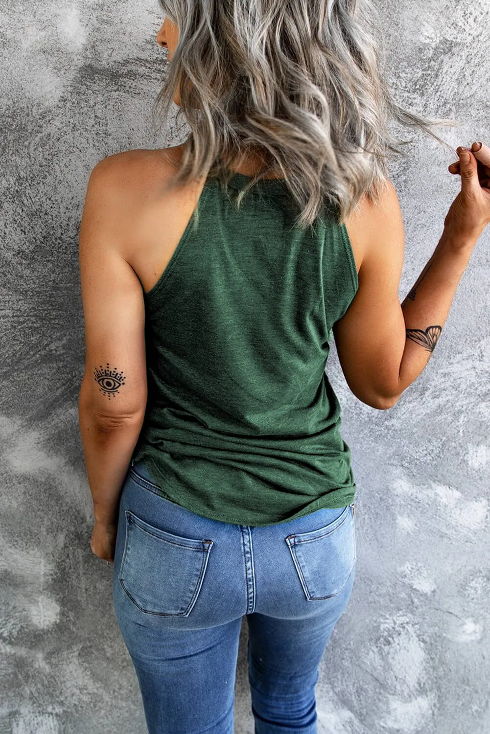 *App Exclusive* Curved Hem Grecian Tank Top
