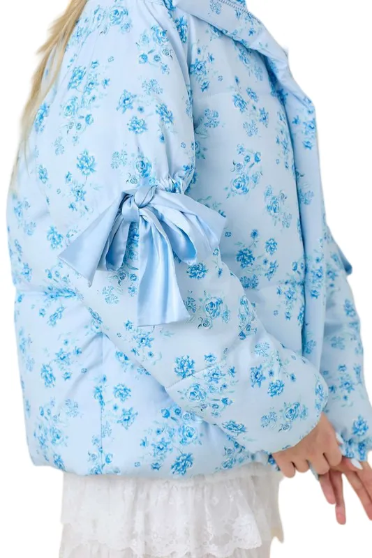 Apparel- Main Strip Floral Puffer Jacket