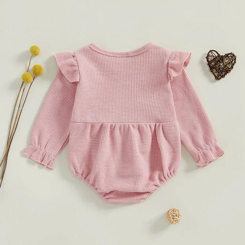 ASTRID Bowtie Waffle Knit Romper