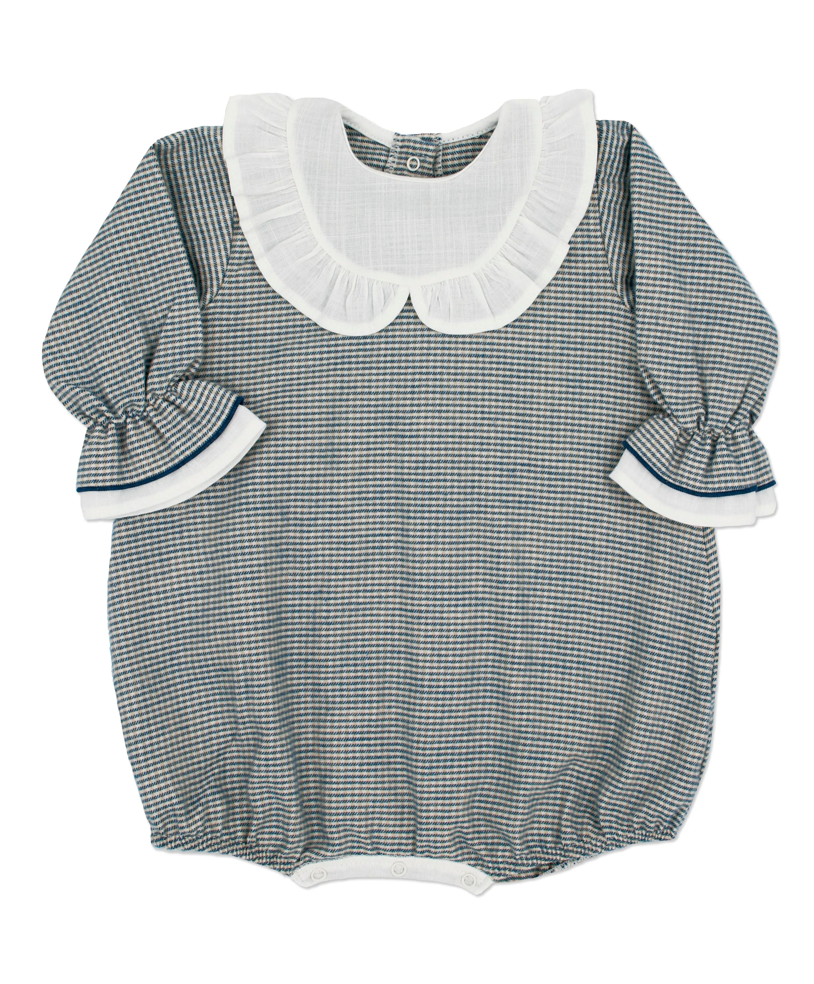 AW23 Rapife Baby Girls Navy Blue & White Check Romper