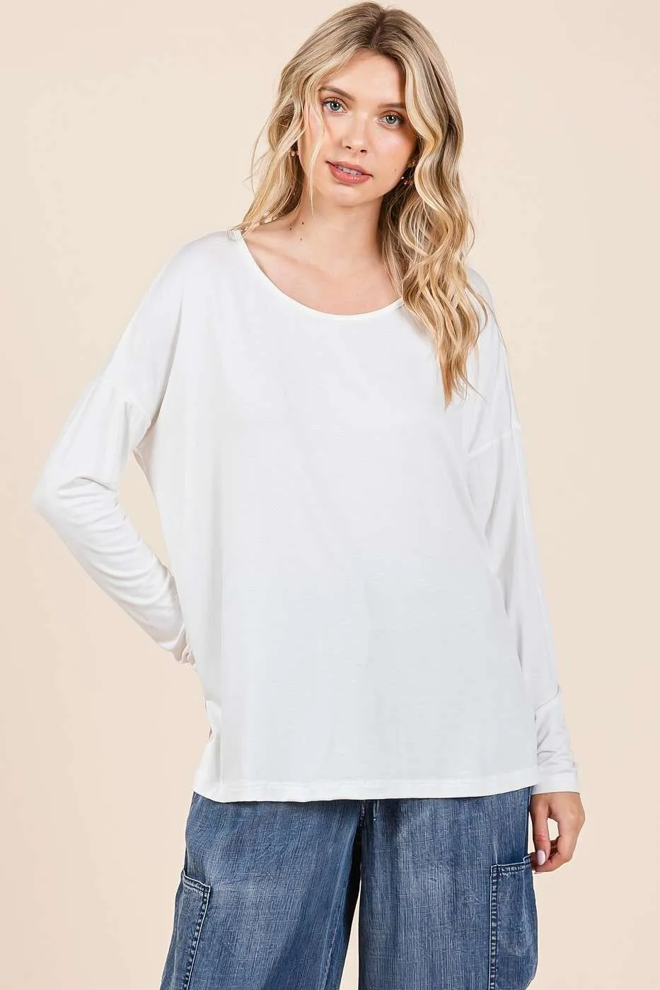 Bamboo Drop Shoulder Long Sleeve Top