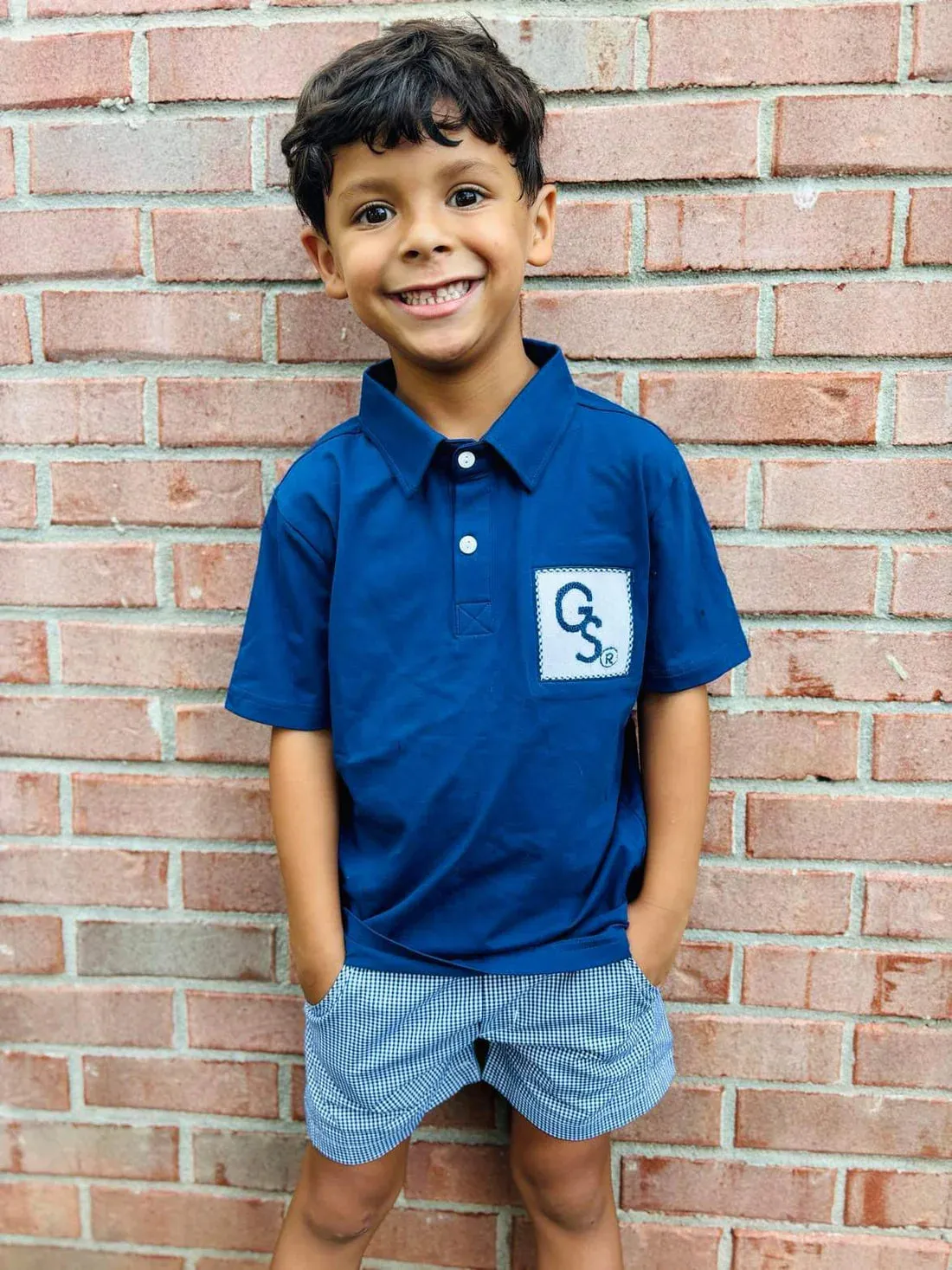 Because Kids - Boys Polo Gingham Short Set