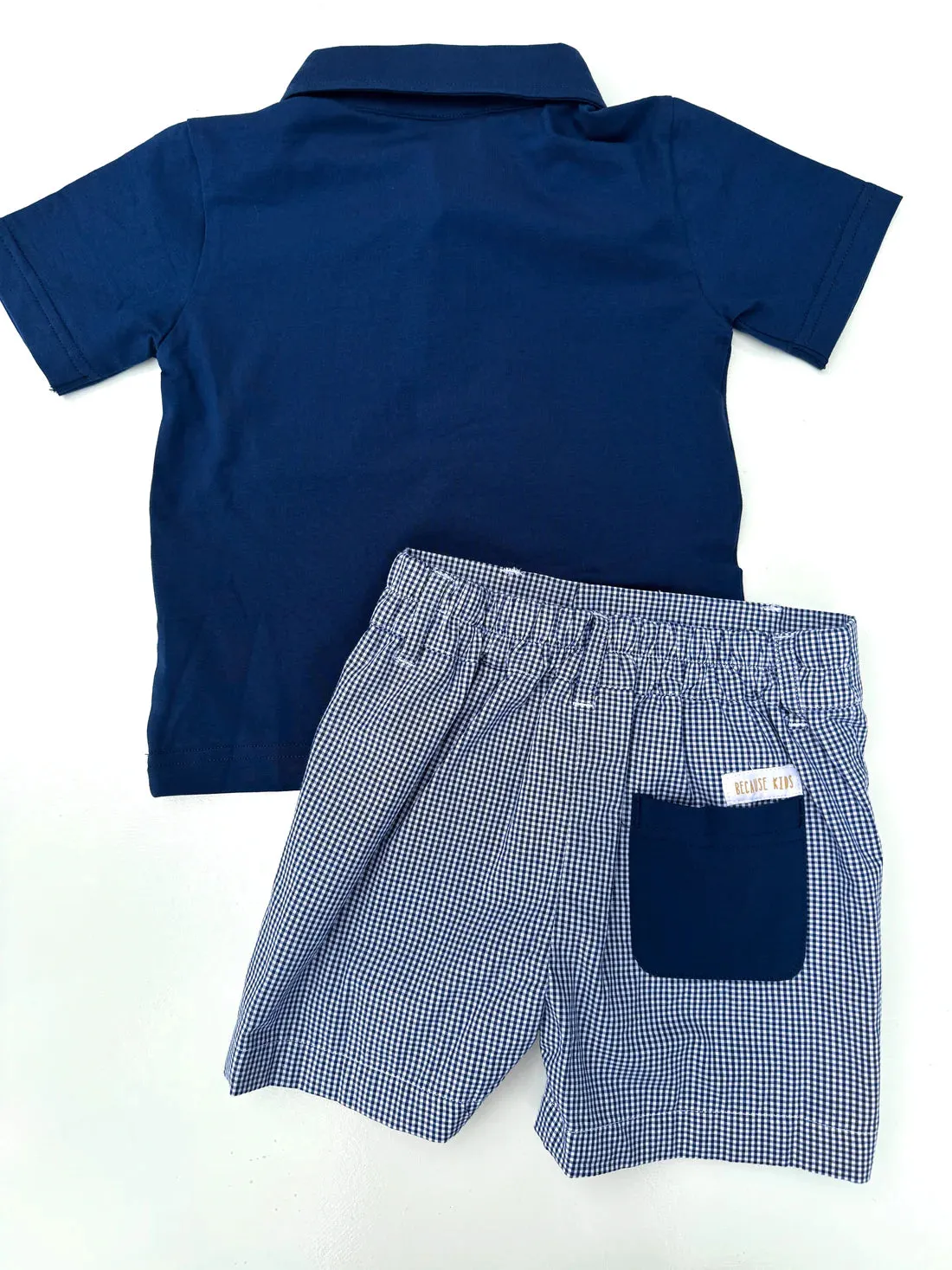 Because Kids - Boys Polo Gingham Short Set