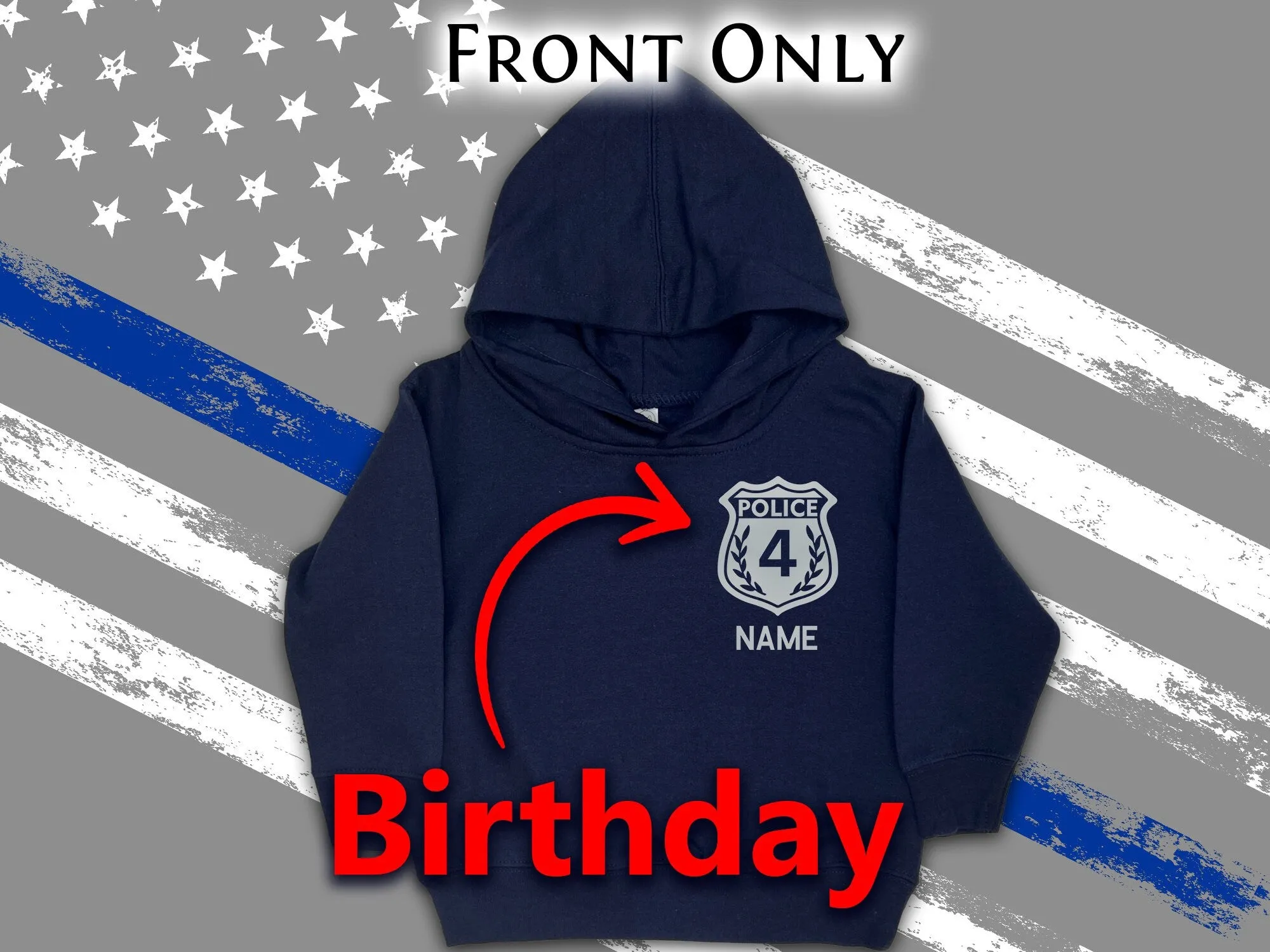 Birthday Police Toddler Hoodie - Navy
