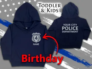 Birthday Police Toddler Hoodie - Navy