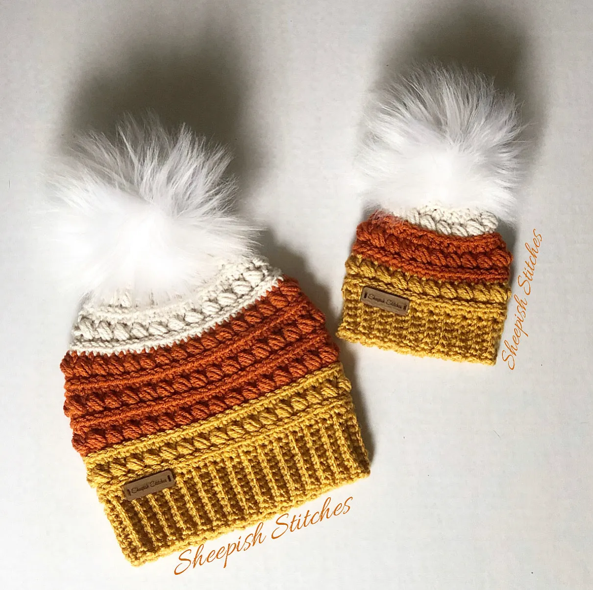Candy Corn Inspired Mountain Ridge Beanie