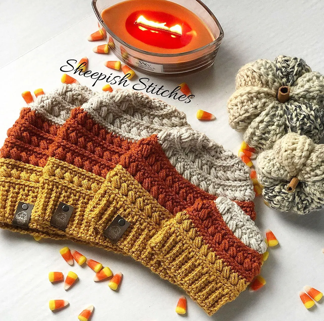 Candy Corn Inspired Mountain Ridge Beanie