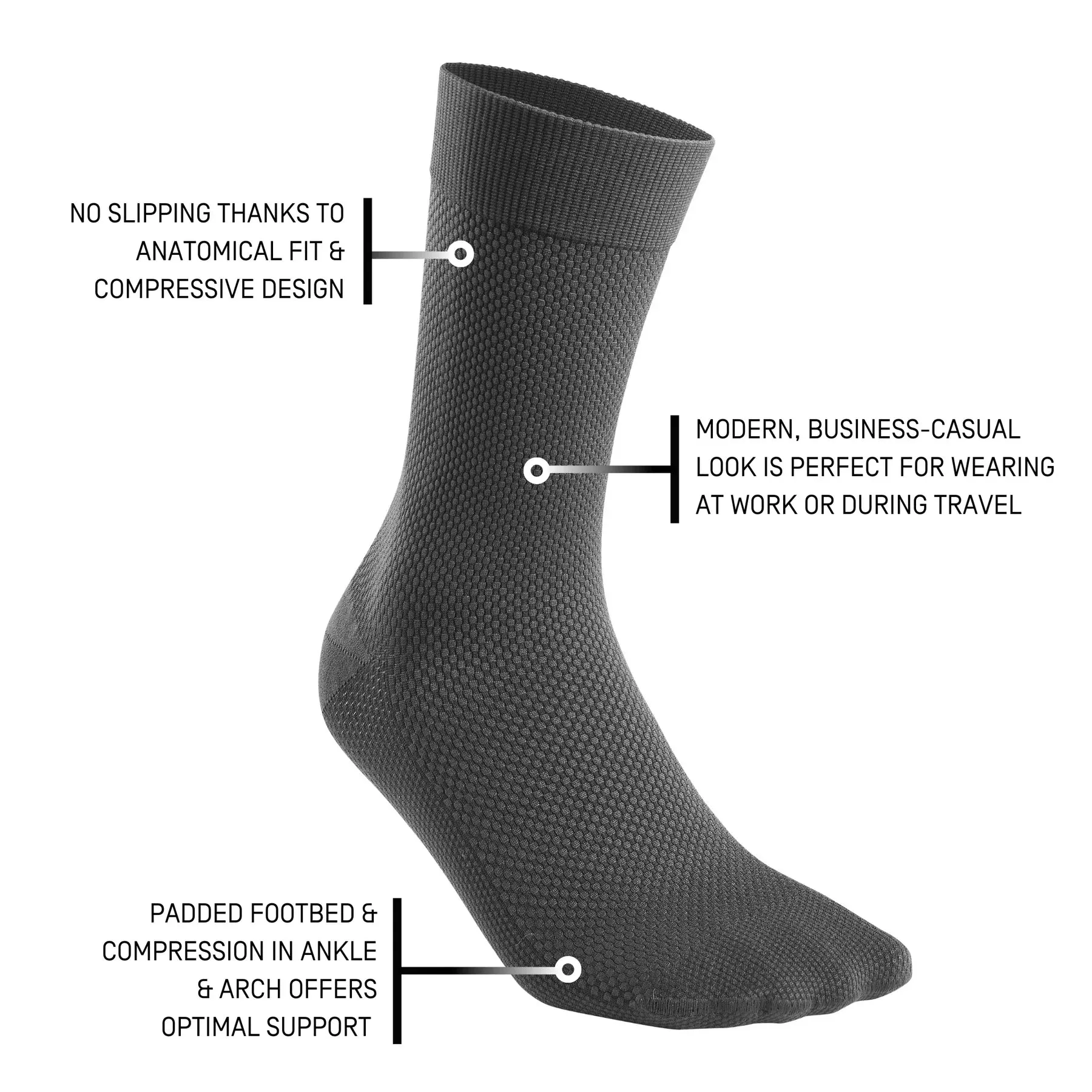 CEP | Allday Mid Cut Compression Socks | Men's | Grey