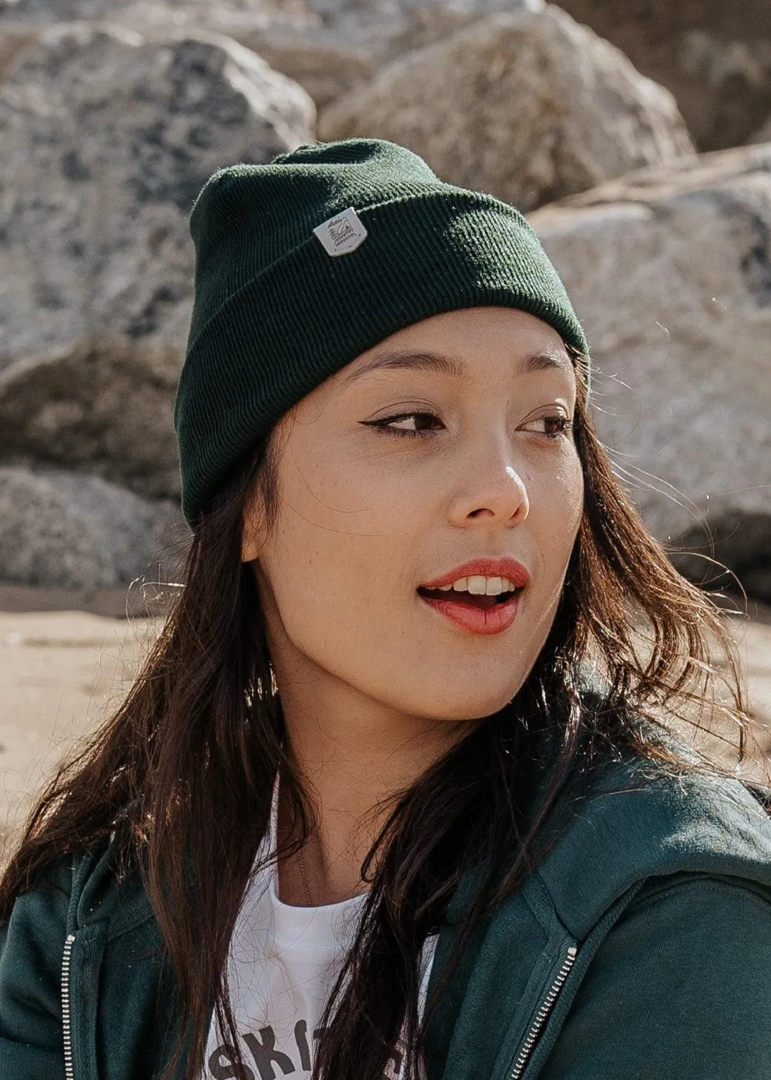 Classic Recycled Beanie Hat in Forest Green