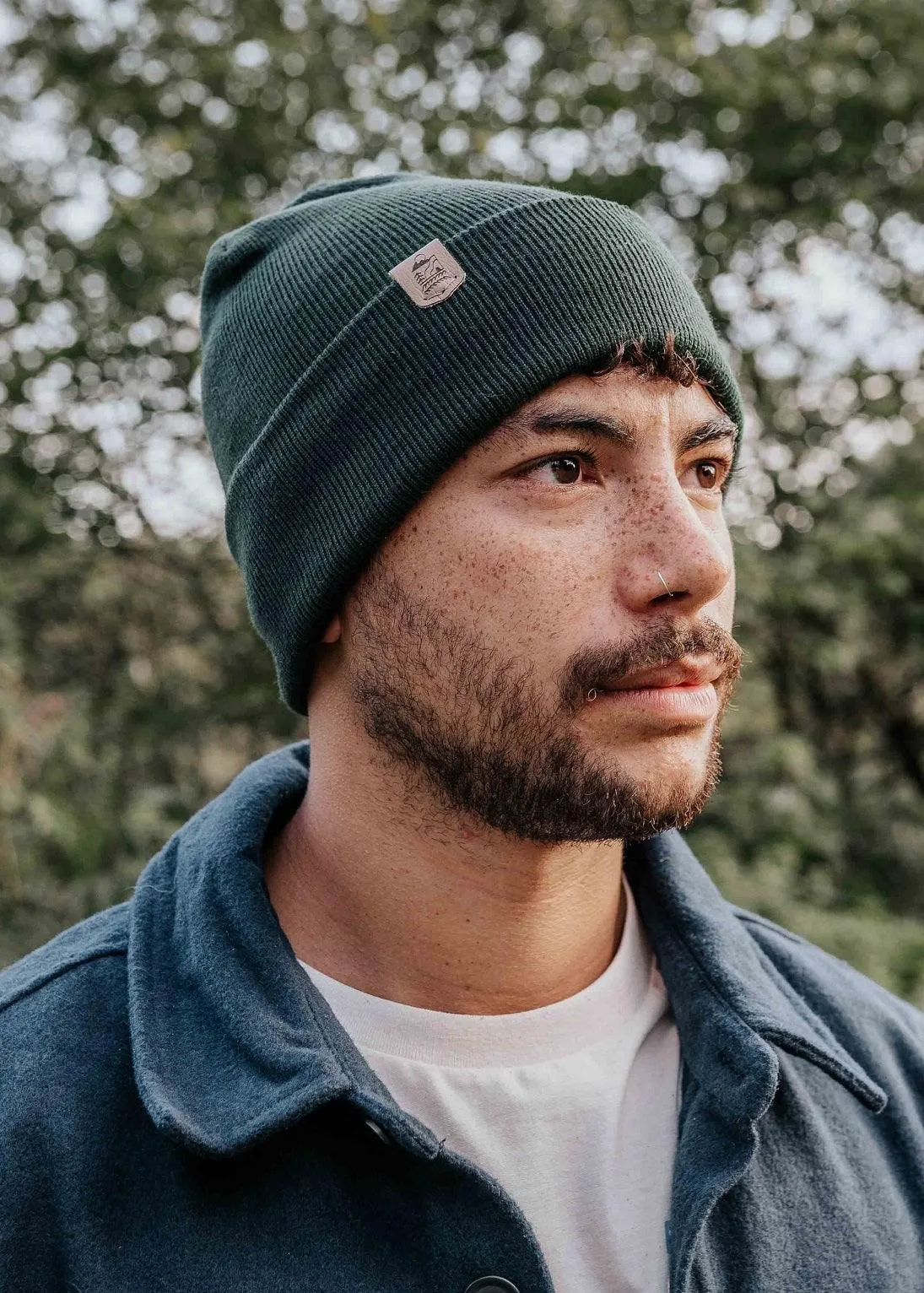 Classic Recycled Beanie Hat in Forest Green