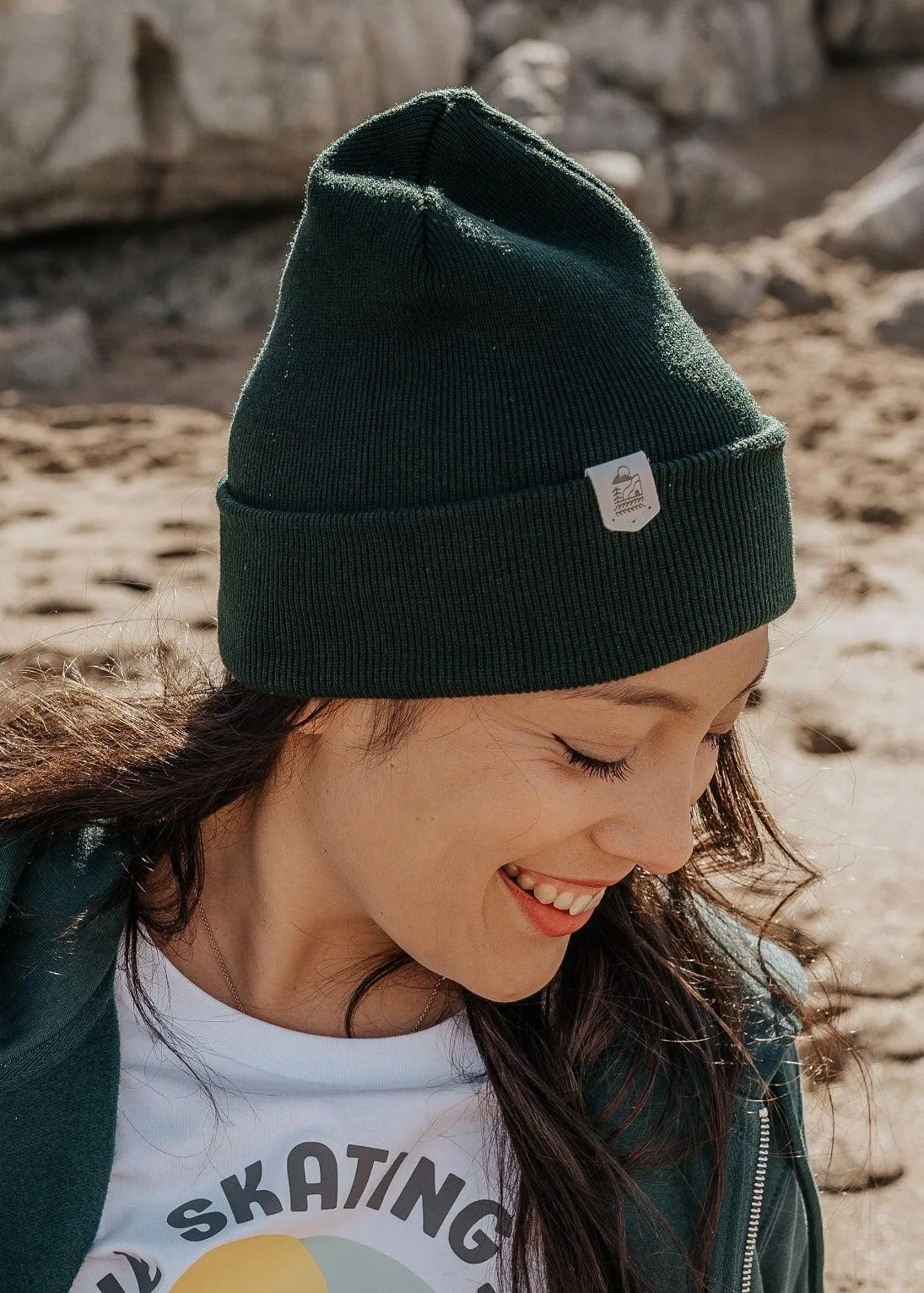 Classic Recycled Beanie Hat in Forest Green