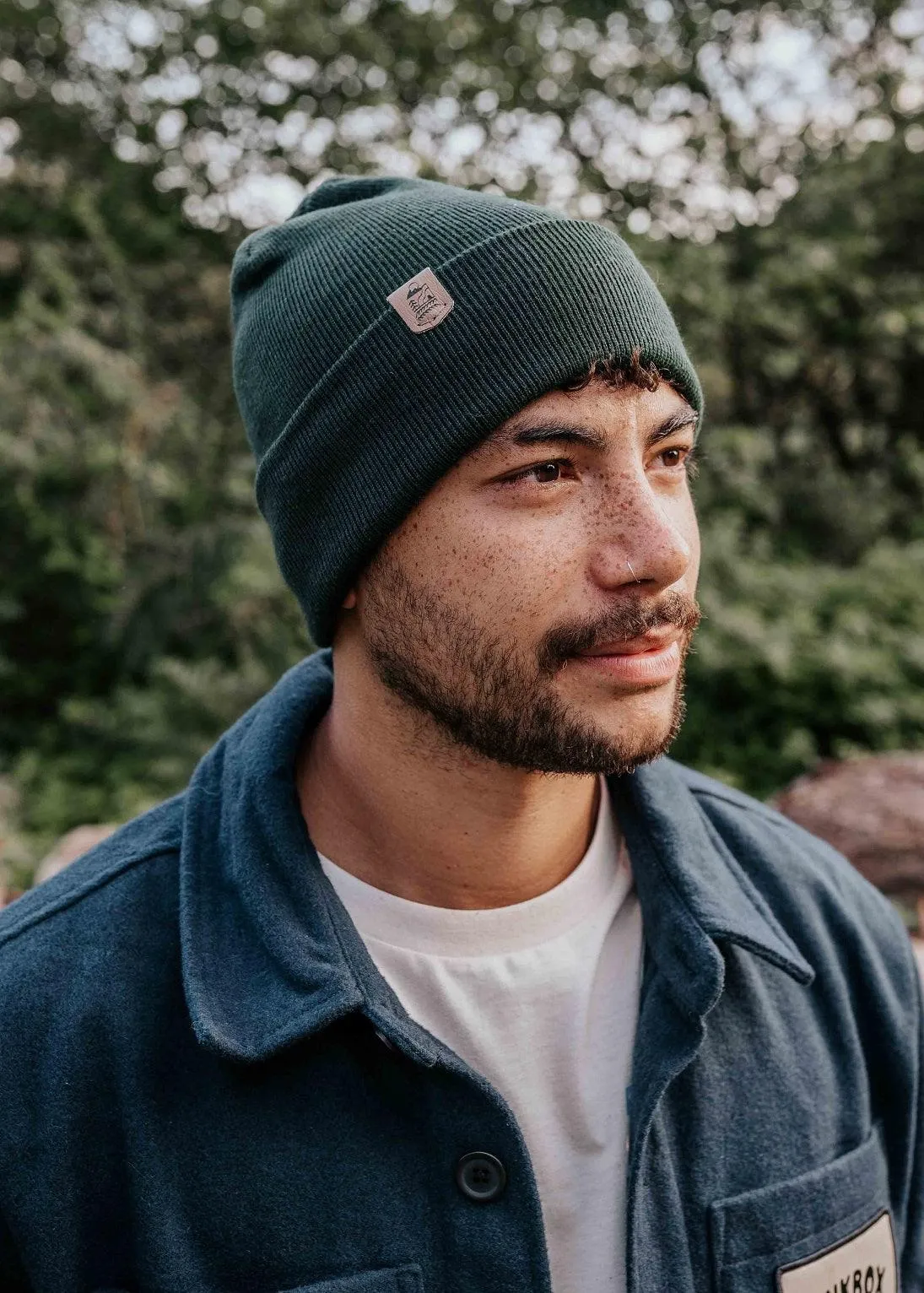 Classic Recycled Beanie Hat in Forest Green