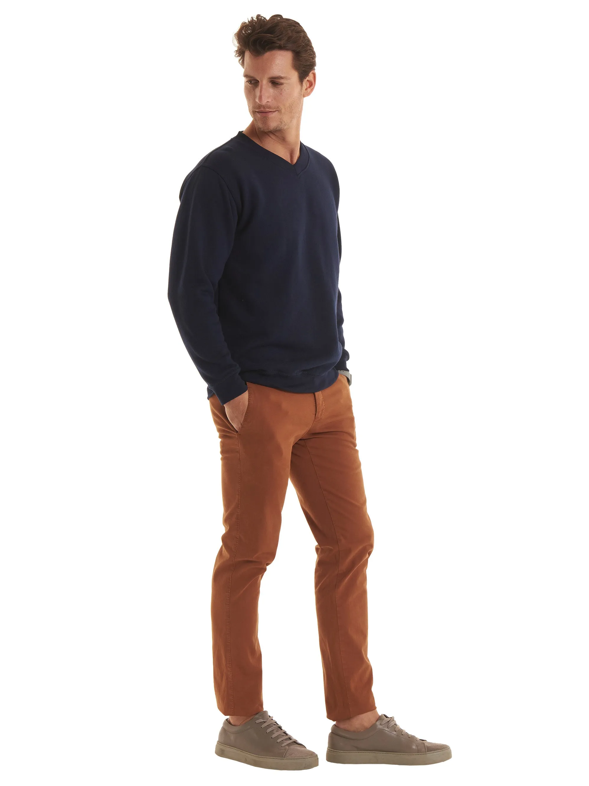 Classic V-Neck Sweatshirt | Navy