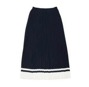 Coco Blanc Navy/Ivory Accordion Pleated Skirt