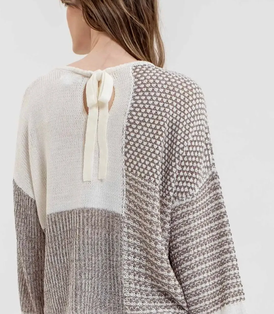 Colorblock knit sweater