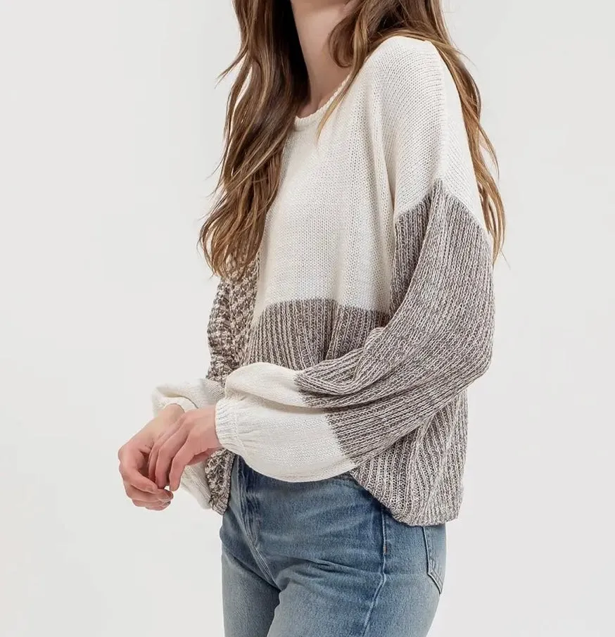 Colorblock knit sweater