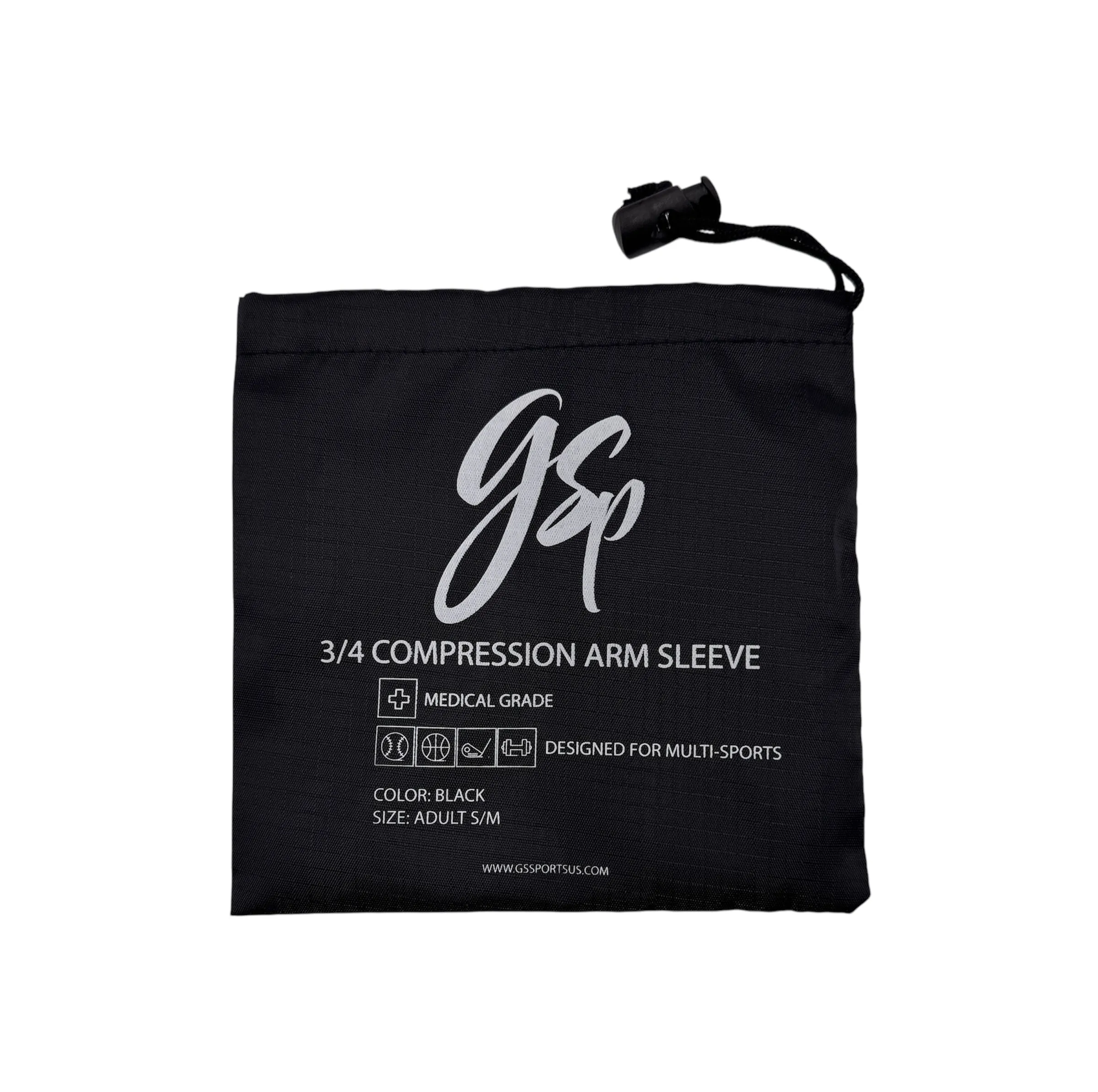 Compression 3/4 Arm Sleeve - Black (pair)