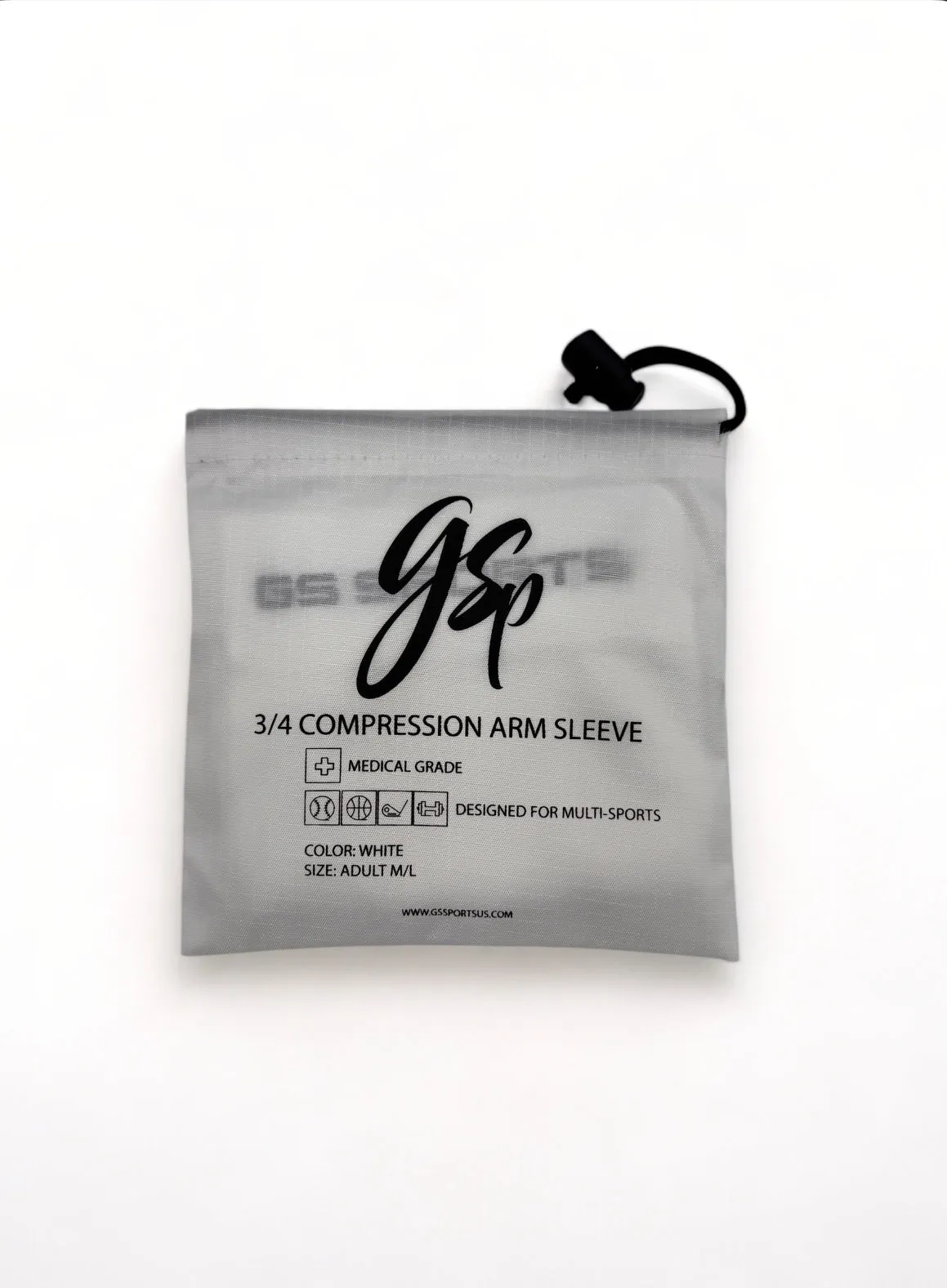 Compression 3/4 Arm Sleeve - White (pair)
