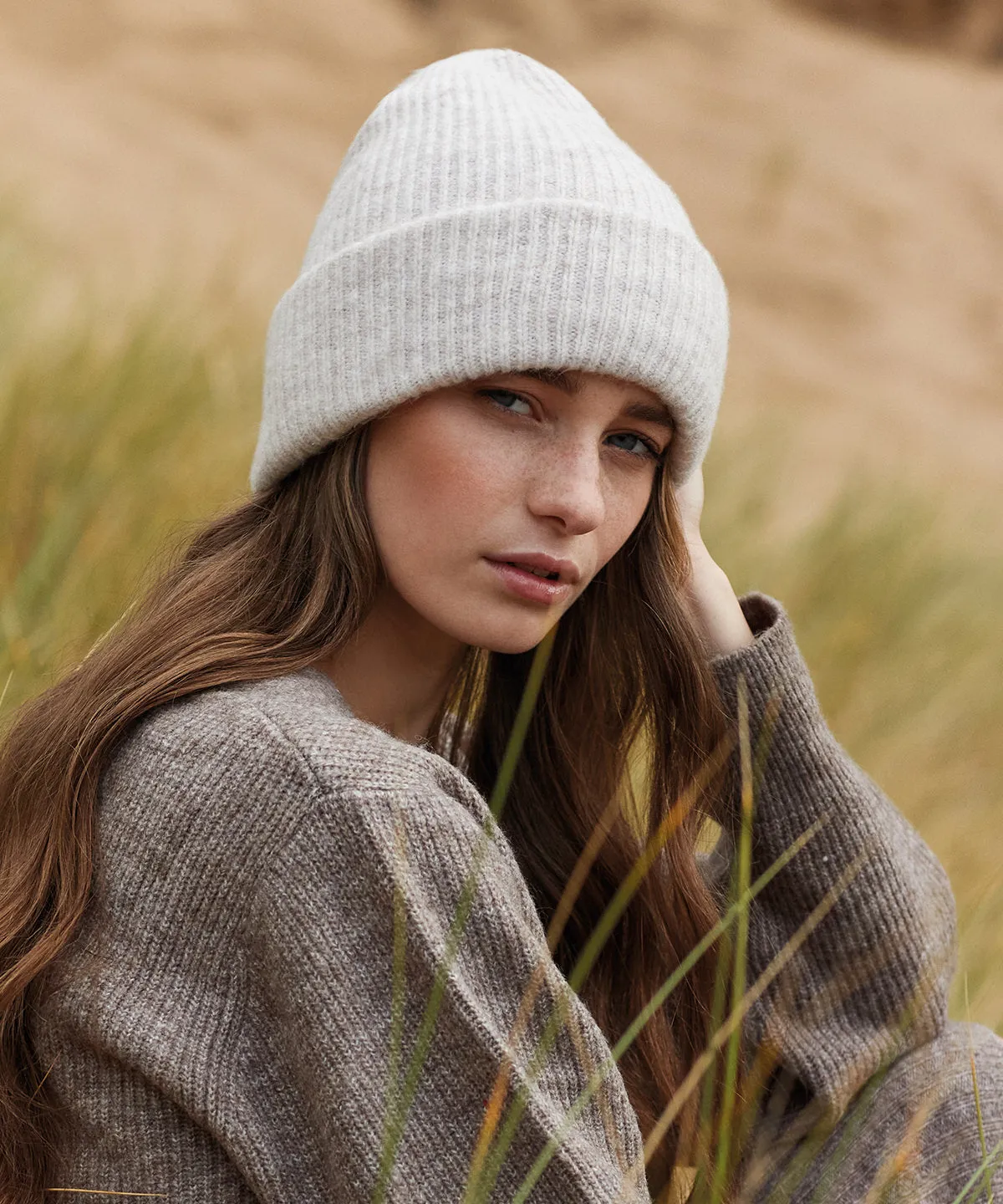 Cosy ribbed beanie | Grey Marl