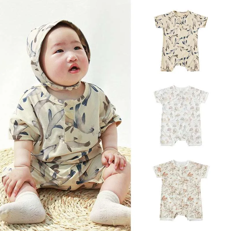 Cotton Shorty Romper || Up & Away