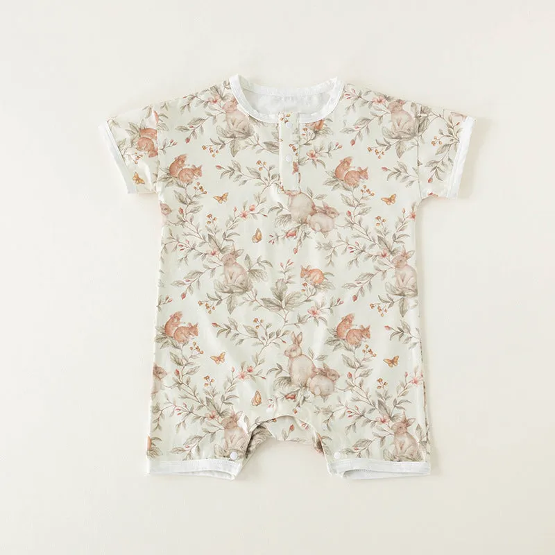 Cotton Shorty Romper || Up & Away