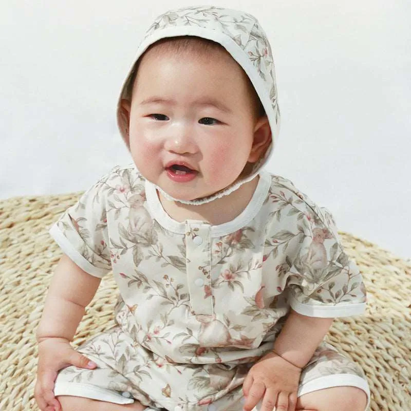 Cotton Shorty Romper || Up & Away