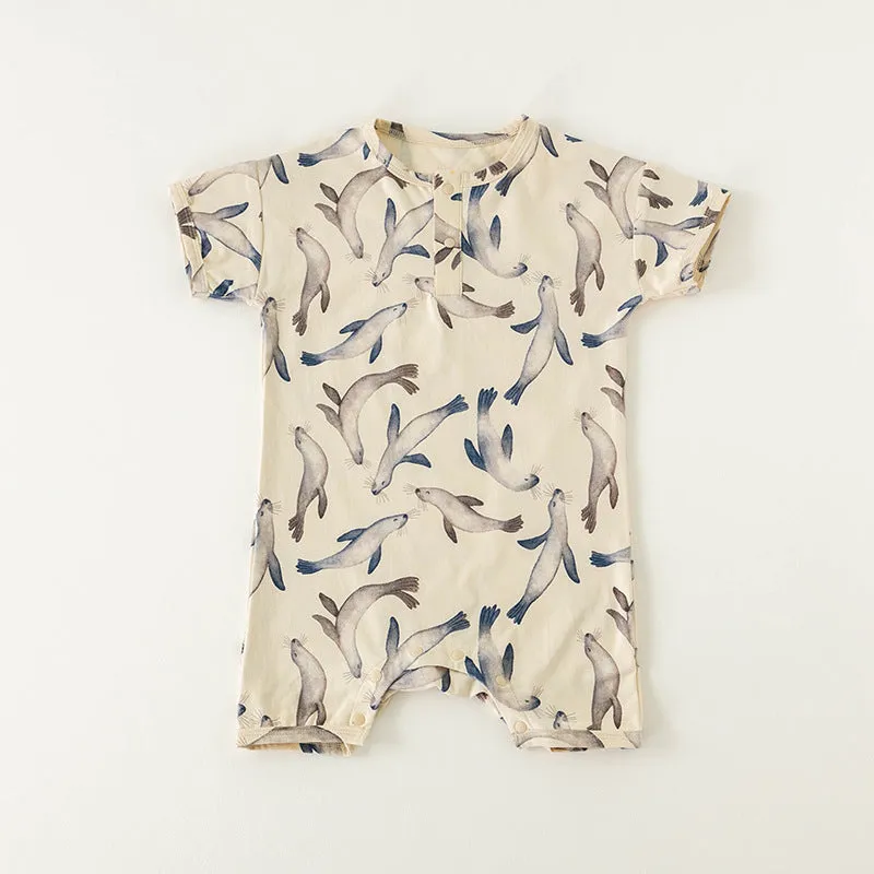 Cotton Shorty Romper || Up & Away