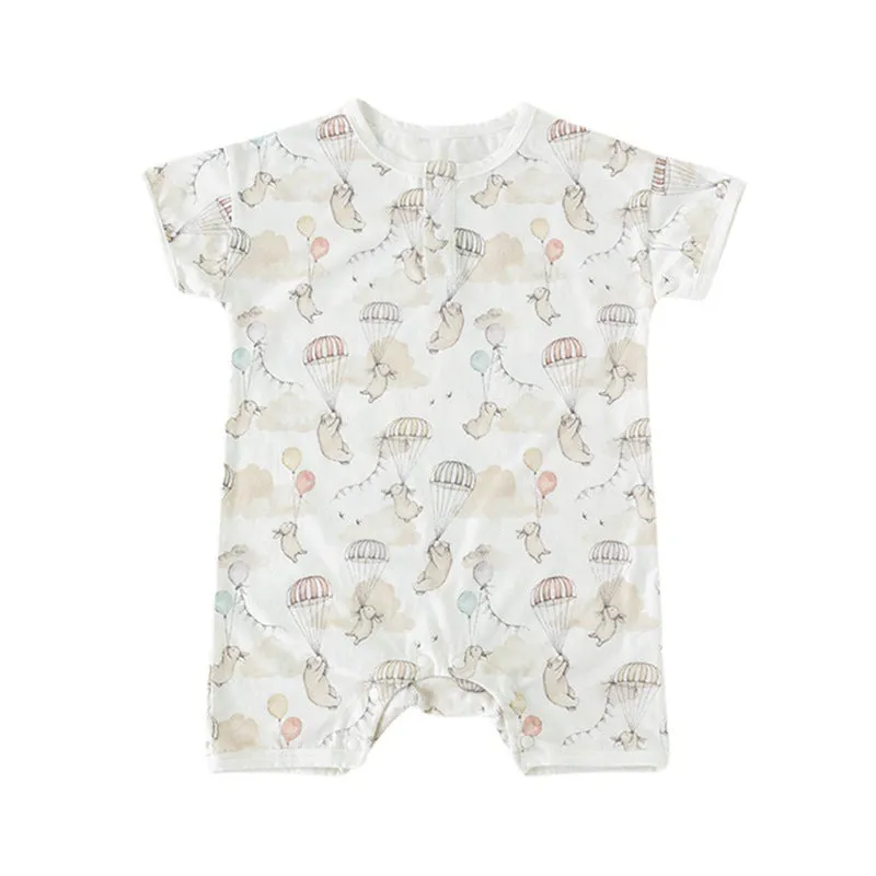 Cotton Shorty Romper || Up & Away