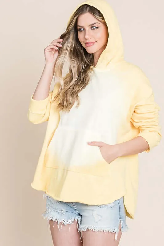Cozy Cotton Butter Yellow Hoodie Made in USA - Clearance Final Sale