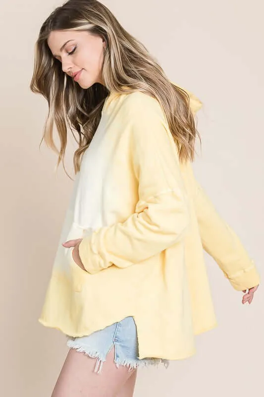 Cozy Cotton Butter Yellow Hoodie Made in USA - Clearance Final Sale