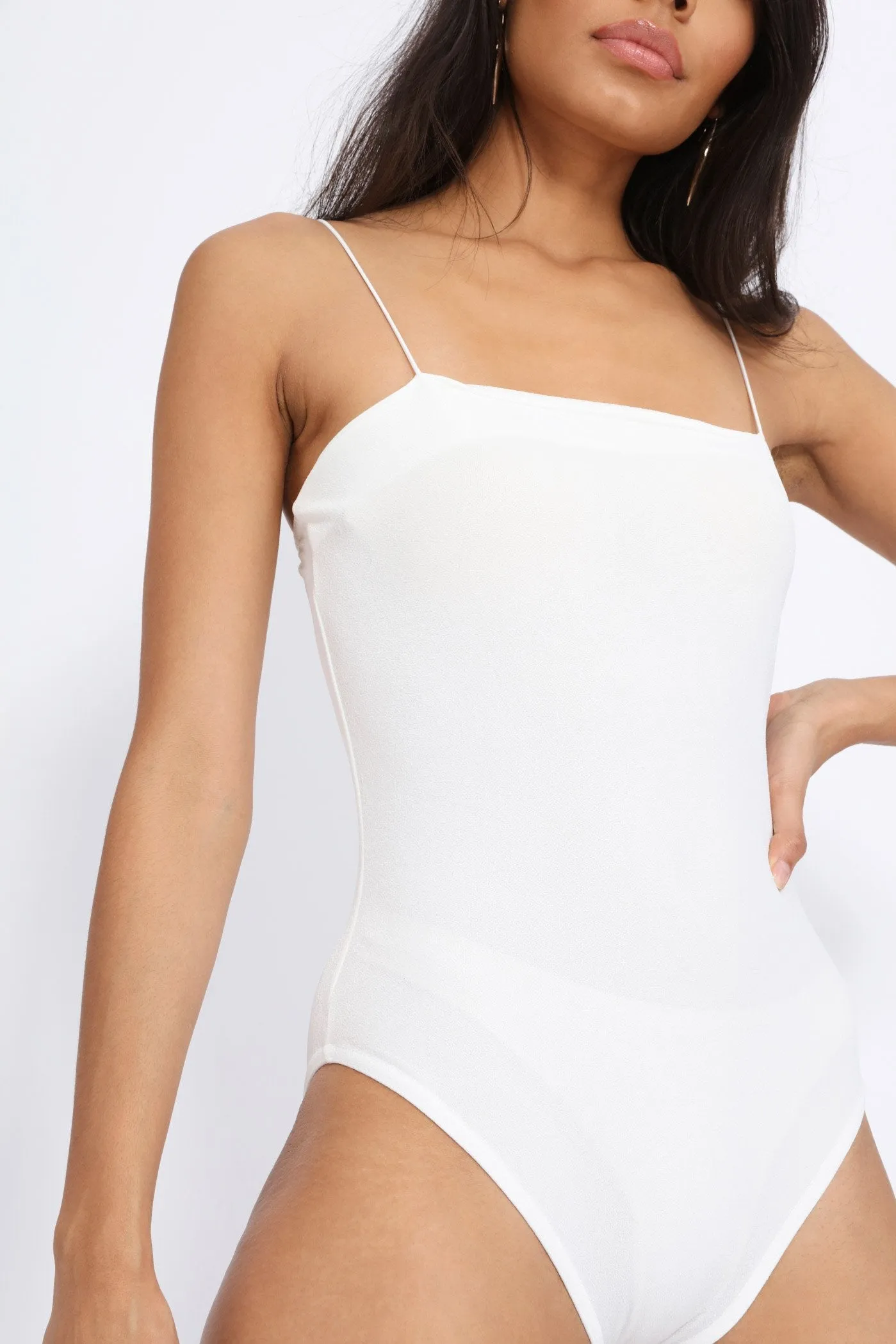Cream Bandeau Strap Bodysuit