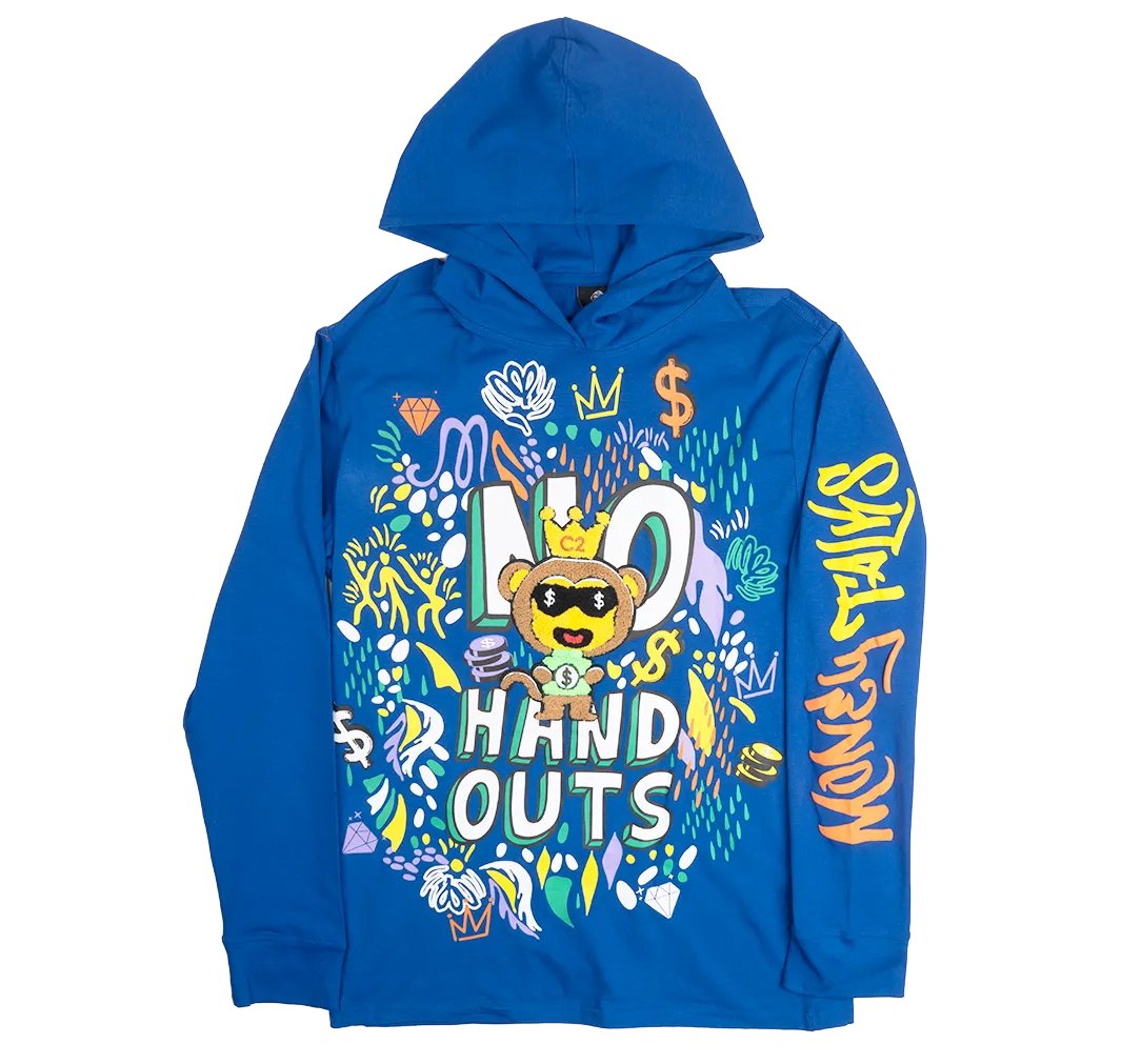 CREATE 2MRW L/S HOODIE TEE ROYAL BLUE - CF1007