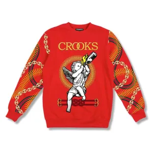 Crooks & Castles Chain Cherub Sweatshirt Red