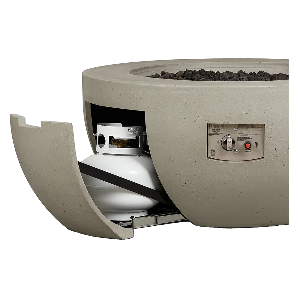 CYPRESS 44" ROUND PROPANE FIRE BOWL, FLINT